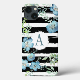 Monogram Rand Blue Blommigt