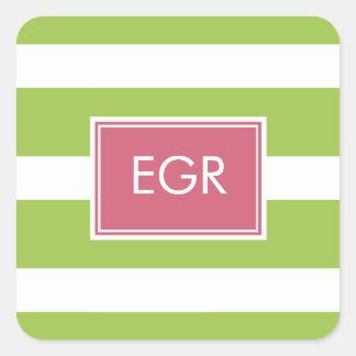 Monogram-Rand-etiketter/märke Fyrkantigt Klistermärke