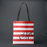 Monogram & Rand Tote Bag - Red Tygkasse<br><div class="desc">Anpassa med ditt första. Monogram & Rand Tote Bag.  Finns i röd,  blå och annan färger,  inklusive lila,  lavender grått,  rosa,  gult. Havets grönt och havsblått.  Se vår "tote bag"-samling för att se det andra färger.</div>