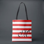 Monogram & Rand Tote Bag - Red Tygkasse<br><div class="desc">Anpassa med ditt första. Monogram & Rand Tote Bag.  Finns i röd,  blå och annan färger,  inklusive lila,  lavender grått,  rosa,  gult. Havets grönt och havsblått.  Se vår "tote bag"-samling för att se det andra färger.</div>