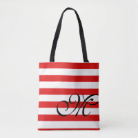 Monogram & Rand Tote Bag - Red
