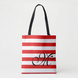 Monogram & Rand Tote Bag - Red Tygkasse