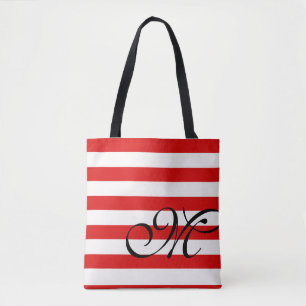 Monogram & Rand Tote Bag - Red Tygkasse
