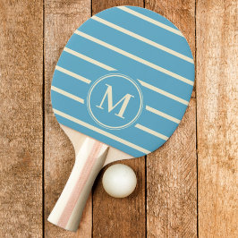 Monogram Randig Aqua Himmel Färg Pingisracket