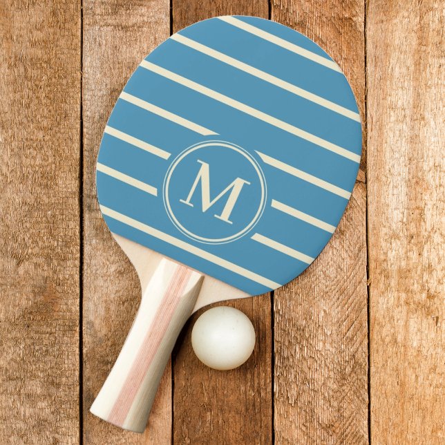 Monogram Randig Aqua Splash Färg Pingisracket (Skapare uppladdad)