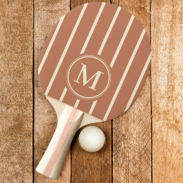 Monogram randig blekrosa färg pingisracket