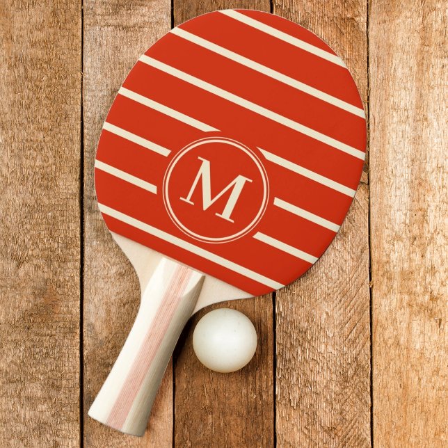 Monogram Randig Blodapelsinfärg Pingisracket (Skapare uppladdad)