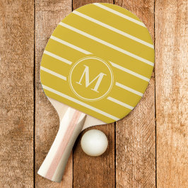 Monogram Randig Bränd Citron Färg Pingisracket