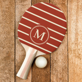 Monogram Randig Bränd Sienna Färg Pingisracket