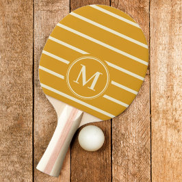 Monogram Randig Bränd Smörblomma Färg Pingisracket