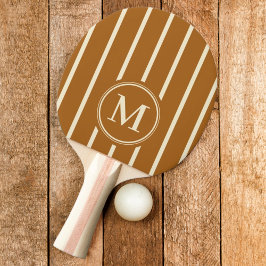 Monogram-randig Brändsandfärg Pingisracket