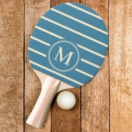 Monogram Randig Djup Aqua Färg Pingisracket