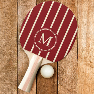 Monogram randig djup tranbärsfärg pingisracket