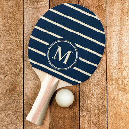Monogram Randig Djupblå Färg Pingisracket