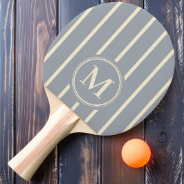 Monogram-randig Dove Gray-färgad pingisracket