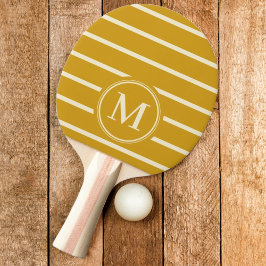 Monogram-randig gulockra färg pingisracket