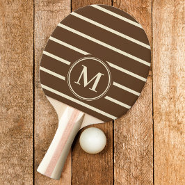 Monogram Randig Mörk Skogsbrun Färg Pingisracket