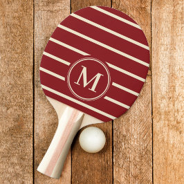 Monogram Randig Mörkröd Cranberry Färg Pingisracket