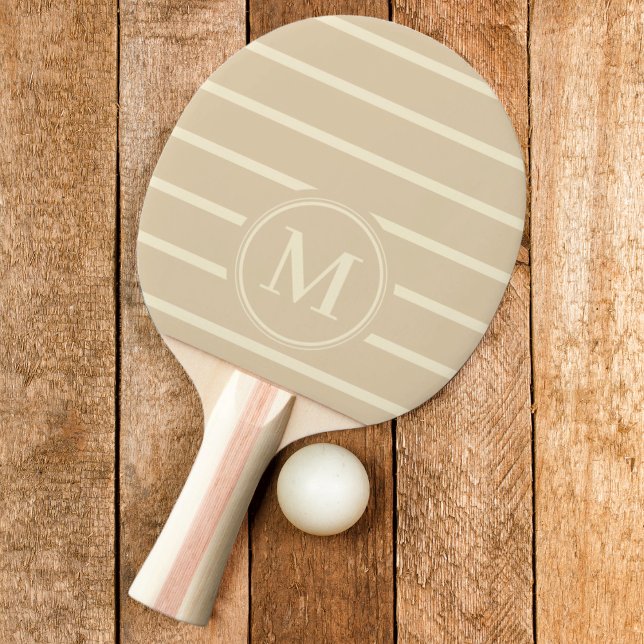 Monogram Randig Sanddynsfärg Pingisracket (Skapare uppladdad)
