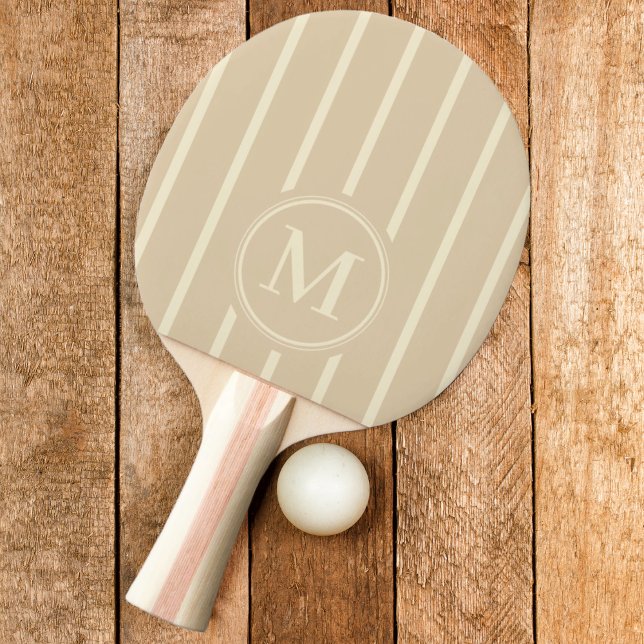 Monogram Randig Sanddynsfärg Pingisracket (Skapare uppladdad)