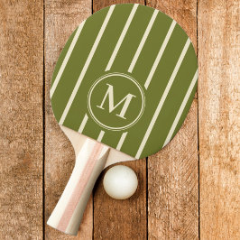 Monogram-randig söt olivfärg pingisracket