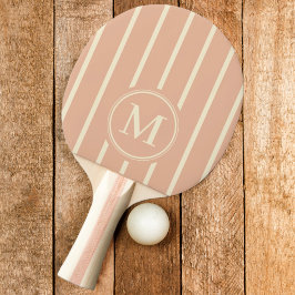Monogram Randig Söt Persika Färg Pingisracket