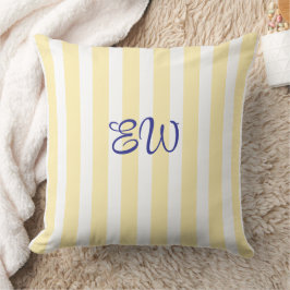 Monogram-randig specialdesignad kastkudde | Citron Kudde