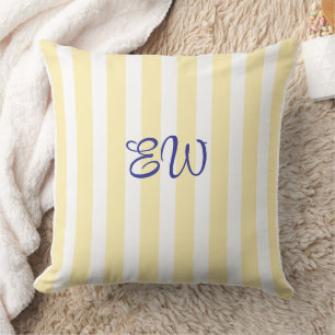 Monogram-randig specialdesignad kastkudde   Citron Kudde