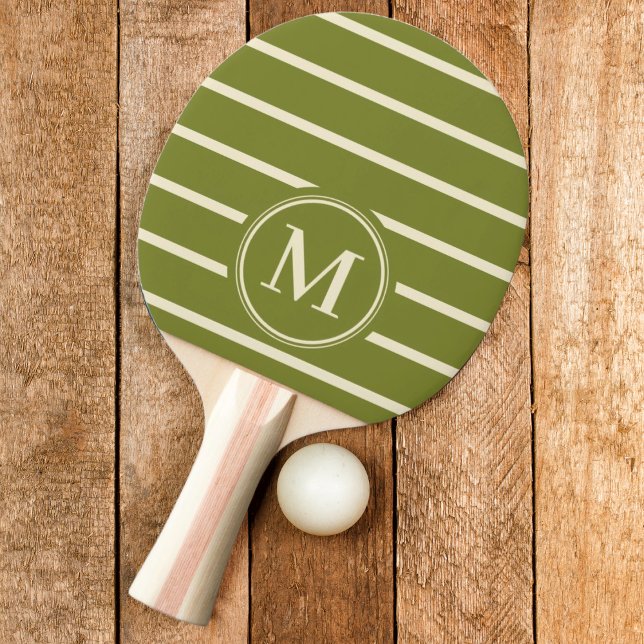 Monogram Randig Vårgrön Färg Pingisracket (Skapare uppladdad)