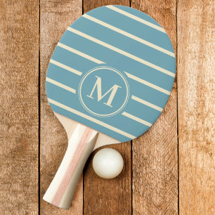 Monogram Randig Varm Aqua Eftermiddag Färg Pingisracket
