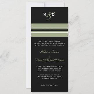 Monogram Randigt Bröllopsinbjudan Inbjudningar