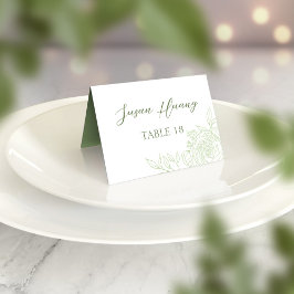 Monogram Ranunculus Bröllop-platskort Bordsnummer