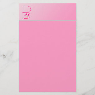 Monogram Raspberry Gerber Daisy Brevpapper