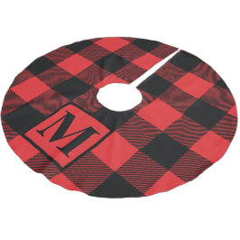 Monogram Red and Black Buffalo Play Julgransmatta Borstad Polyester