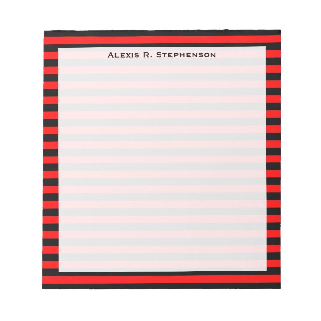 Monogram Red and Black Rand Anteckningsblock (Framsida)