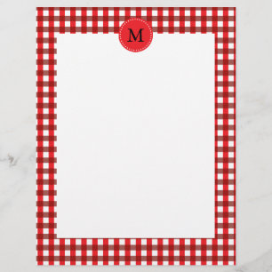Monogram Red and White Gingham Mönster