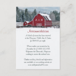 Monogram Red Barn i vinterbröllopskort Tilläggskort