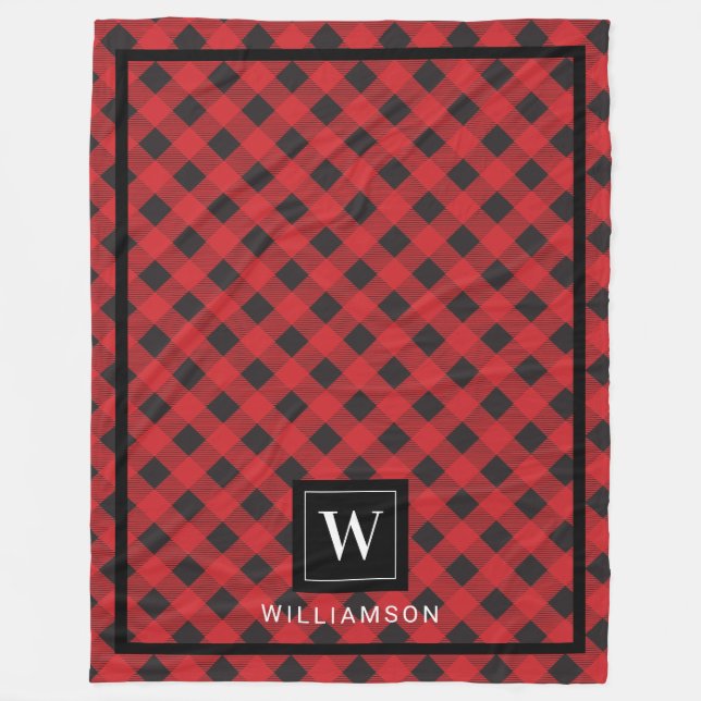 Monogram Red Black Buffalo Play Fleecefilt (Framsidan)