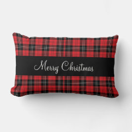 Monogram Red Black White Tartan Buffalo Play Lumbarkudde