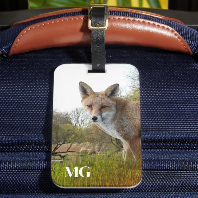 Monogram Red Fox Wildlife and Nature Bagagebricka (Framsida Insitu 2)