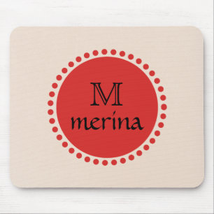 Monogram Red Guld Circle Musmatta