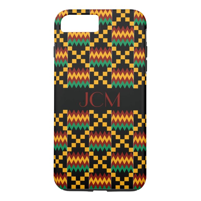 Monogram Red, Gult, Grönt, Black Kente Trasa Case-Mate iPhone Skal (Baksida)