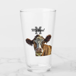 Monogram Red Holstein Cow Dairy Farm Livestock Glaskopp