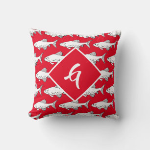 Monogram Red Minnow Mönster Kudde