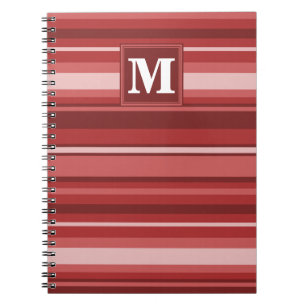 Monogram red rand anteckningsbok med spiral