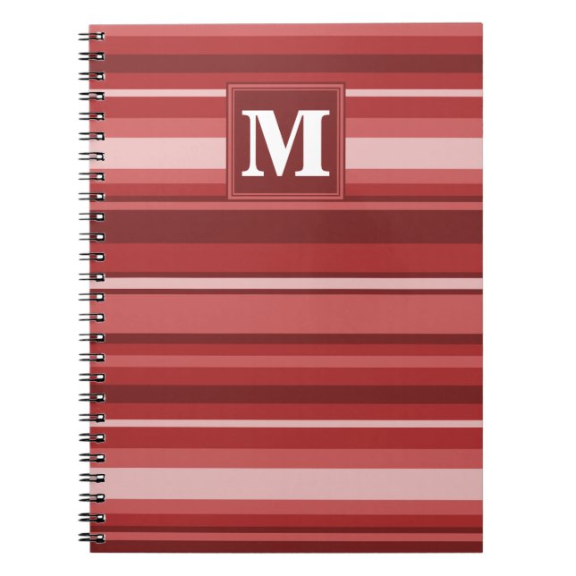 Monogram red rand anteckningsbok med spiral (Framsidan)