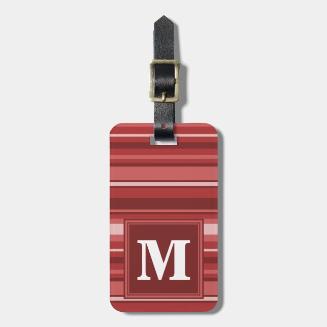 Monogram red rand bagagebricka (Vertikal Framsida)