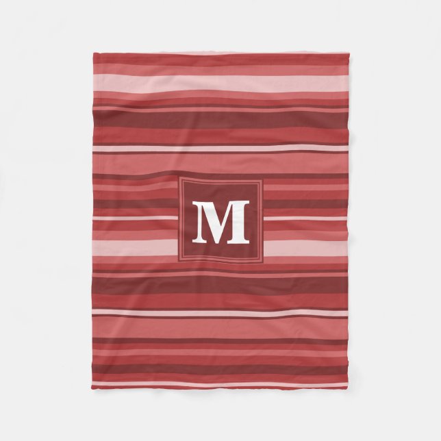 Monogram red rand fleecefilt (Framsidan)