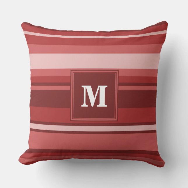 Monogram red rand kudde (Framsida)