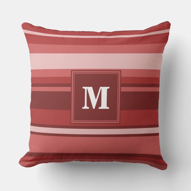 Monogram red rand kudde (Framsida)